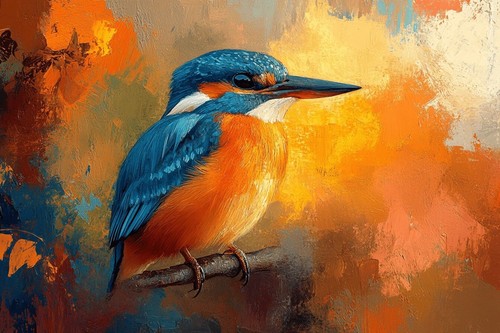 Kingfisher bird canvas picture - kingfisher,