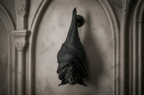 Black bat wall display - black,