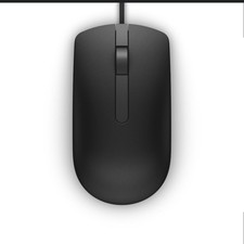 NEW DELL MOUSE MS116 USB WIRED-BLACK-SCROLL WHEEL 3 BUTTON uk