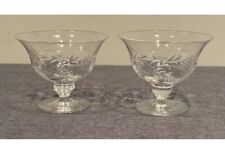 Vintage Crystal Cut Small Footed Dessert Bowls