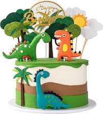 13 Pcs Dinosaur Cake Topper Cupcake Topper, 3D Cake Decorations Happy Birthday