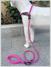 Pink 6ft Slip Lead Dog Leash -Strong Nylon Rope - Non-tangle Swivel Handle