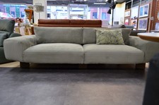 Large Sofa 4 Seater Grey Cord Velvet Fabric XL Grand Couch by Ashley Manor