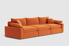 LOAF Cuddlemuffin Large Modular Sofa in Orange Clever Velvet (1801)