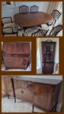 VINTAGE STRONGBOW FURNITURE COLLECTION INCLUDING DINING TABLE, SIDEBOARD, BUREAU