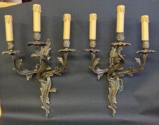 A MAGNIFICENT PAIR OF ORNATE VINTAGE SOLID ANTIQUED BRASS CANDELABRAS
