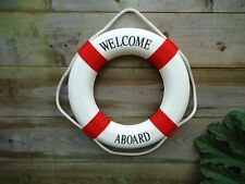 Lifering 53CM Welcome Aboard Red White Life Buoy Ship Boat maritime Bathroom