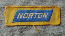 Vintage Norton Motorcycles Sew On Embroidered Patch Blue & Yellow