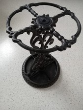 Vintage black cast iron umbrella stand