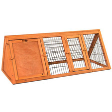 Wooden Run Triangle Pet Hutch Guinea Pig Rabbit Outdoor Garden Large Enclosure