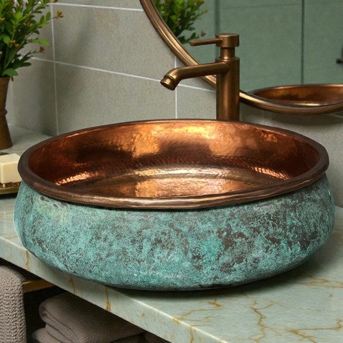 Copper vessel sink - copper,
