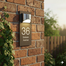 House number plaques - house, solar