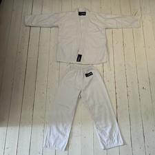 PEDSTER Childs White Karate Taekwondo Kickboxing Judo suit gi Outfit, Size 140cm