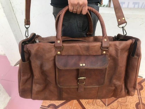 Leather bag travel - leather,