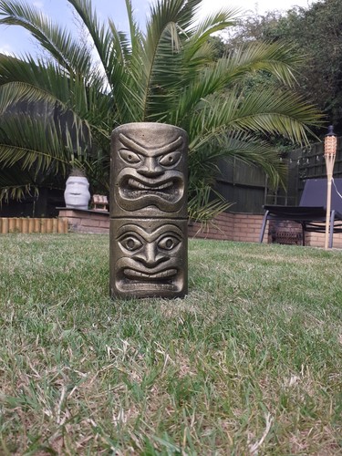 Stone garden totem - stone, pole