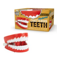 Classic Clockwork Chattering Teeth Red Fun Toy Activity Gift Kids Novelty Racing