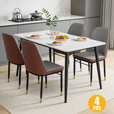4X Faux Leather Dining Chairs