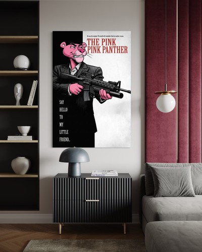 Pink panther canvas picture - panther,