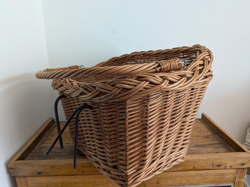 Old large vintage wicker bike - old,