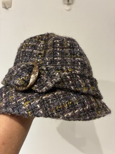 Purple tweed wool blend - tweed, bucket
