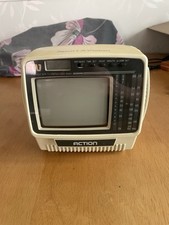 Vintage Action 4.5” Black & White Portable TV, Radio,  Sport A Vision working 