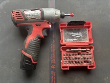 Milwaukee M12 12V Cordless Sub-Compact Impact Driver + bit set + 2.0ah battery