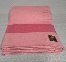 Early's Witney Point vintage wool large Pink and Pink 4 Point blanket 94" by 74"