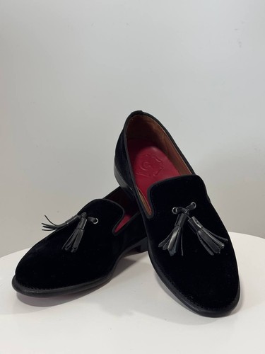 Grenson black velvet tassel - grenson,