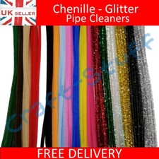 Chenille/Tinsel Craft Stems Pipe Cleaners for Crafts 18 colours 10-500 stems