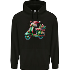 Scooter Christmas Hat MOD Moped Xmas Mens 80% Cotton Hoodie