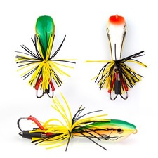 5pcs Frog Topwater Lure Large Frog Bait 10cm/9g Silicone Skirt Pike Bass Perch