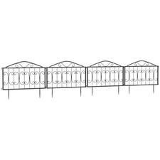 Outsunny Decorative Garden Fencing 4PCs Metal Border Edging