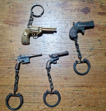 Job Lot Vintage 1970/80's Key Rings - Metal Gun Pistol Rifle