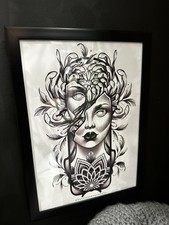  Tattoo Style Print A4 (Framed) 
