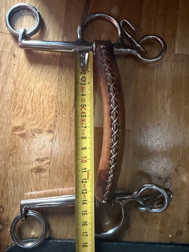 Leather pelham bit 5 - leather, 5.5