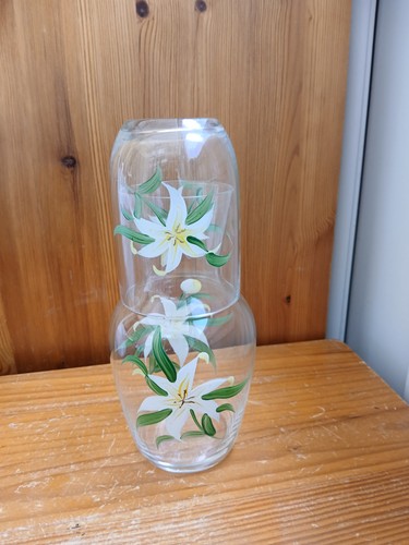 Vintage hand painted carafe - vintage,