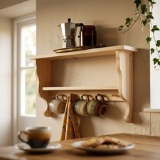 Wall Shelf With Mug Rail