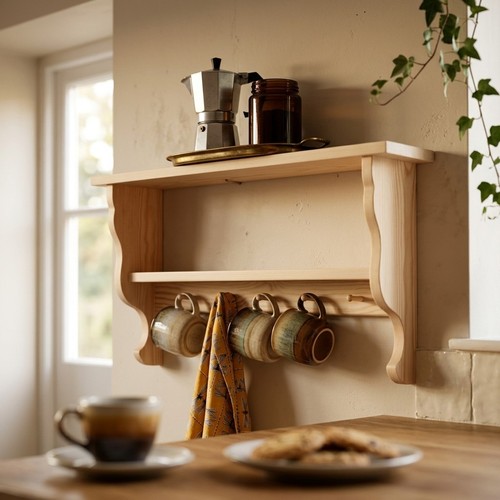 Wall shelf with mug rail - shelf,