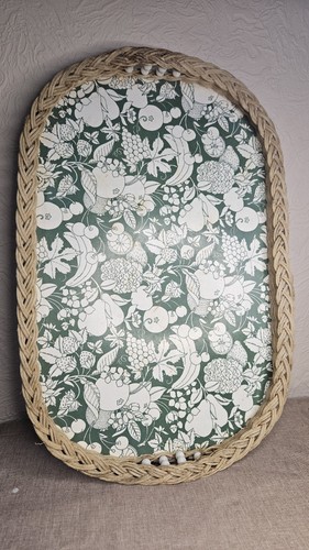 Vintage wicker tray melamine - tray,