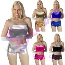 LADIES GIRLS SHINY HOT PANTS