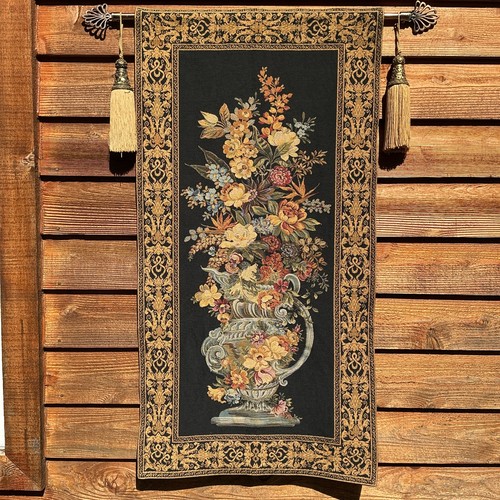 Vintage floral tapestry rod - vintage,