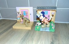 Vintage Disney Store Bookends Minnie Mouse & Pluto - Pastel Colours