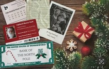 Santas Lost Wallet Contents - 5 Piece Set - Magical Christmas Experience - Kids