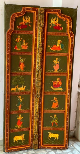 Antique wooden door old heavy