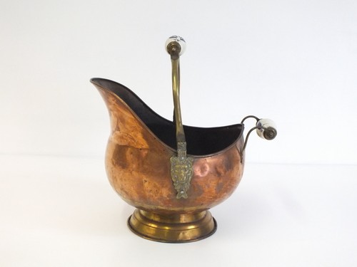 Antique copper brass helmet - copper, &