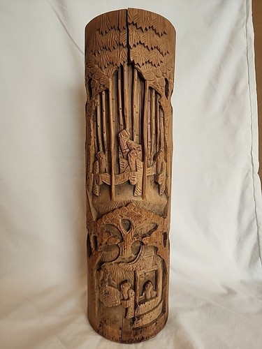 Antique chinese carved - carved, bamboo