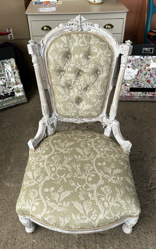 Green white floral victorian - green, &