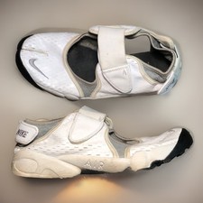 Nike Air Rift Split Toe Woven White Cream Silver - 308662-904 Size UK 9