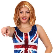 GINGER POP STAR WIG SPICE BRITISH FANCY DRESS COSTUME ACCESSORY POP GROUP WOMEN