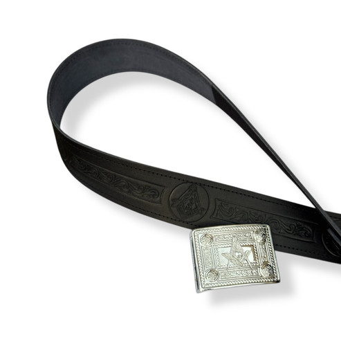 Black leather masonic embossed - black,